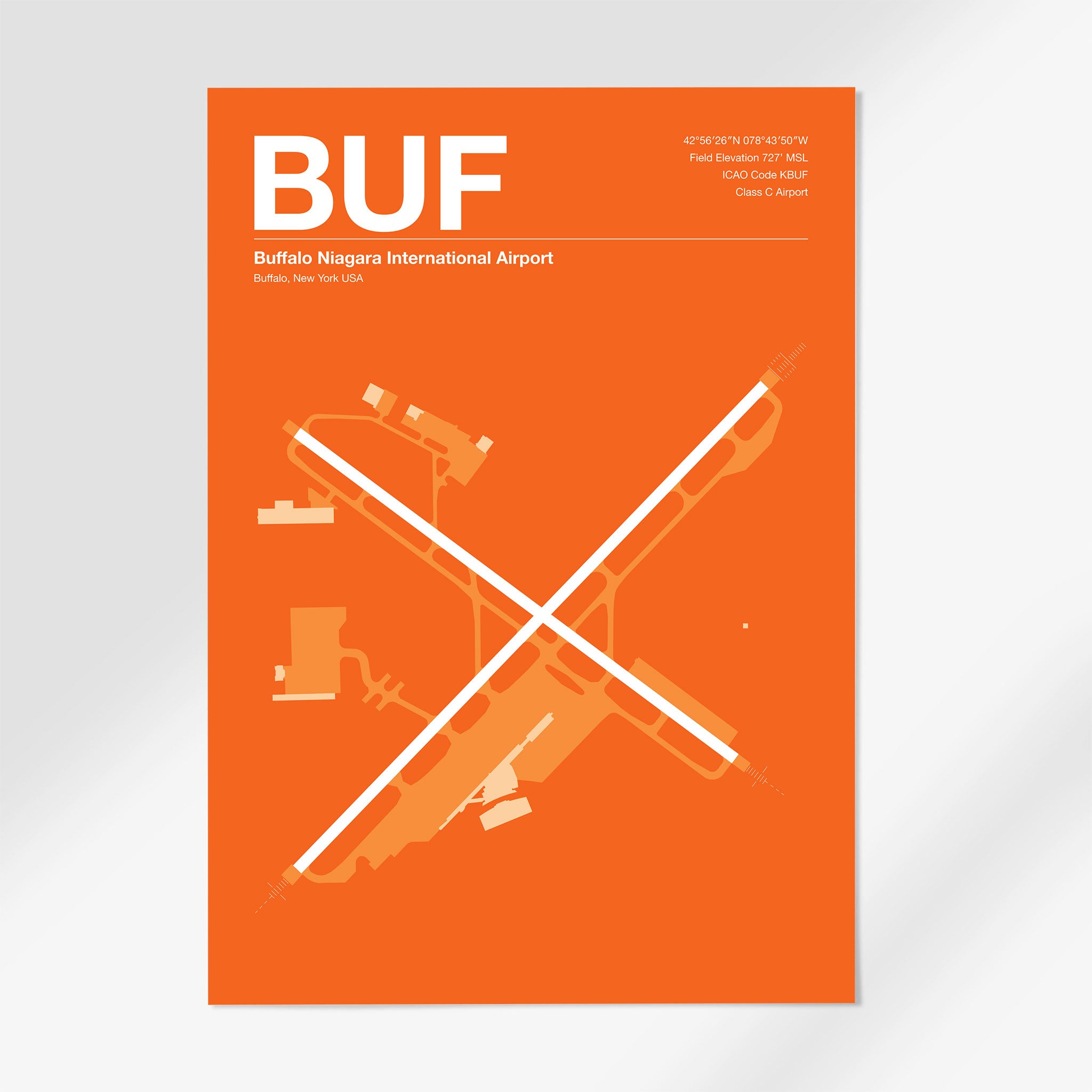BUF | Buffalo - 24×36" - Sunset Orange - No Frame