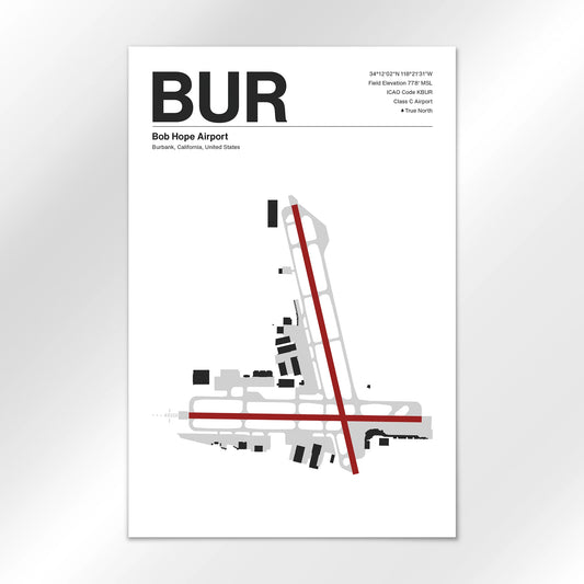 BUR | Burbank - Mid - Century Modern - 12×18" - No Frame