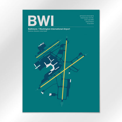 BWI | Baltimore - Mid - Century Moss - 18×24" - No Frame