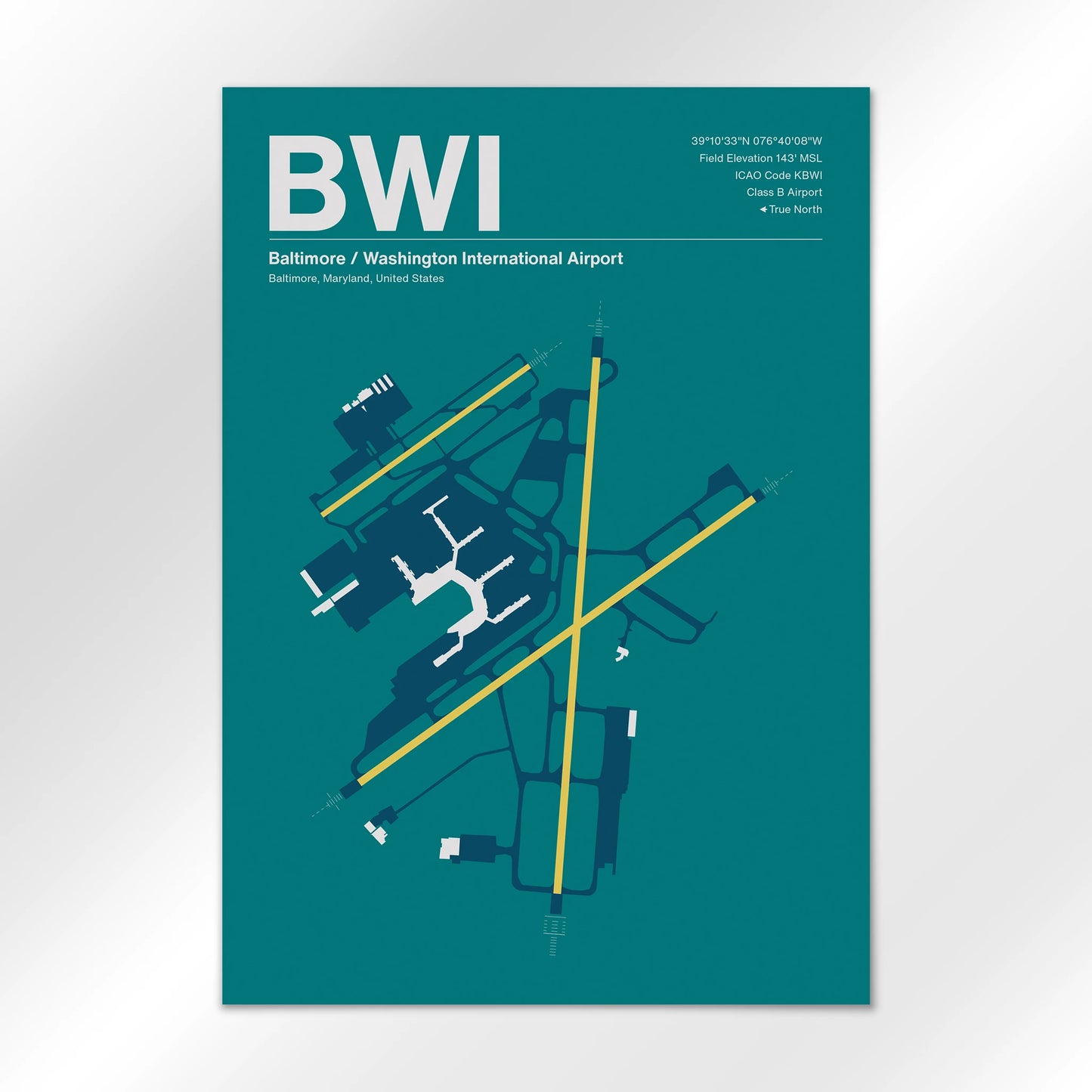 BWI | Baltimore - Mid - Century Moss - A2 - No Frame