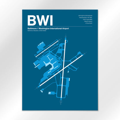 BWI | Baltimore - Skyline Blue - 18×24" - No Frame