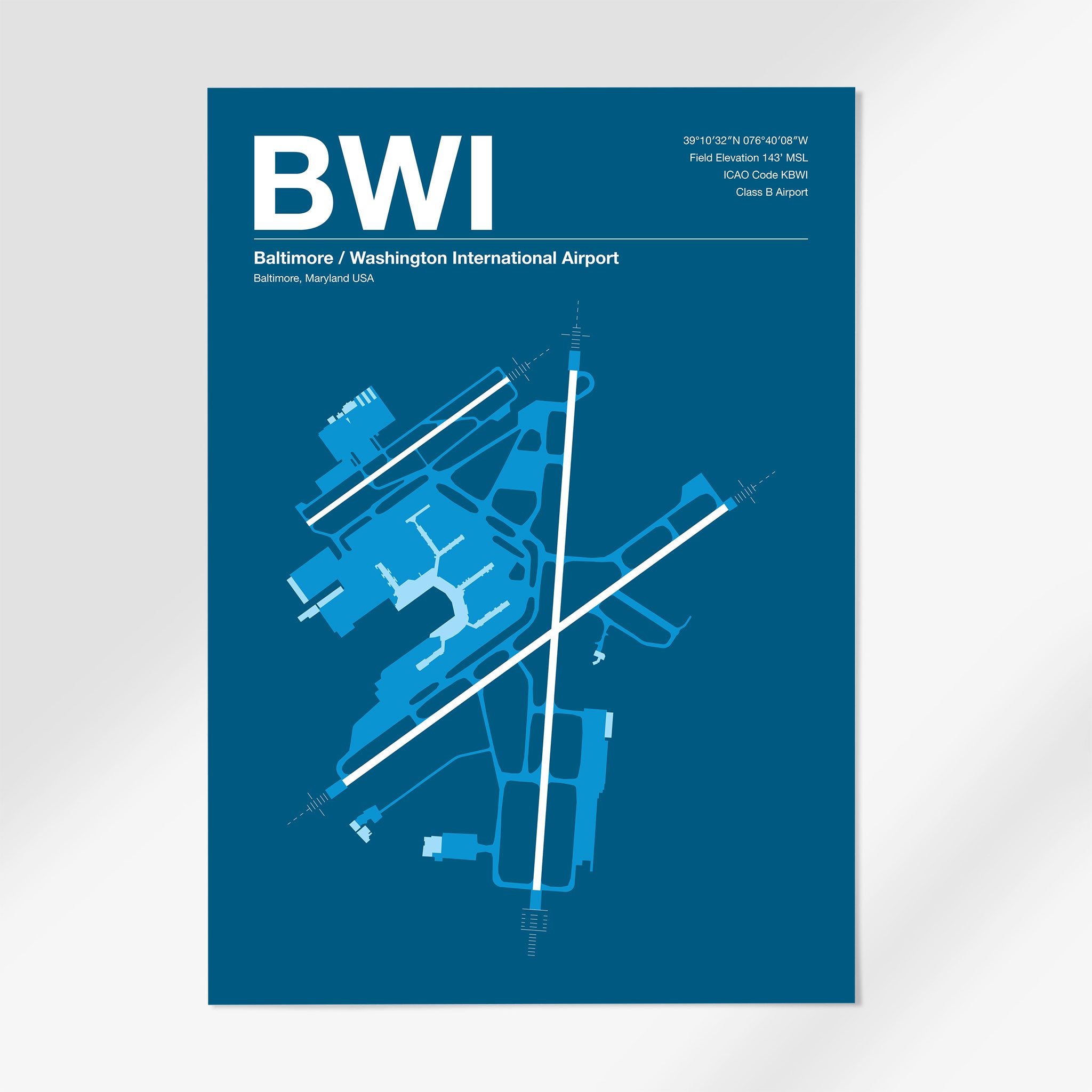 BWI | Baltimore - A3 - Skyline Blue - No Frame
