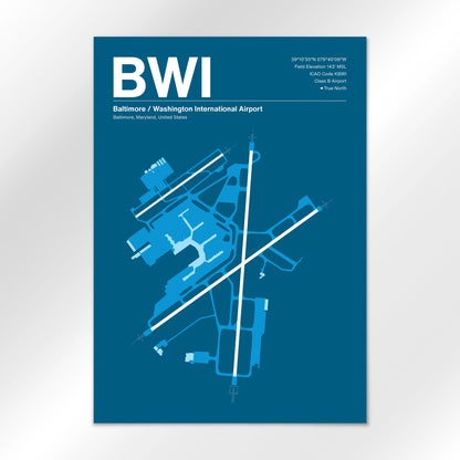 BWI | Baltimore - Skyline Blue - A3 - No Frame