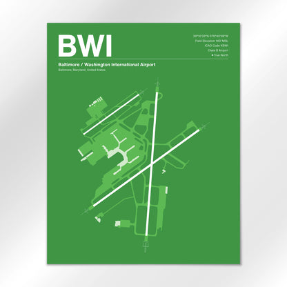BWI | Baltimore - Overland Green - 16×20" - No Frame
