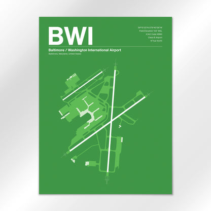 BWI | Baltimore - Overland Green - 18×24" - No Frame