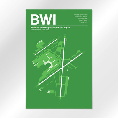 BWI | Baltimore - Overland Green - 24×36" - No Frame