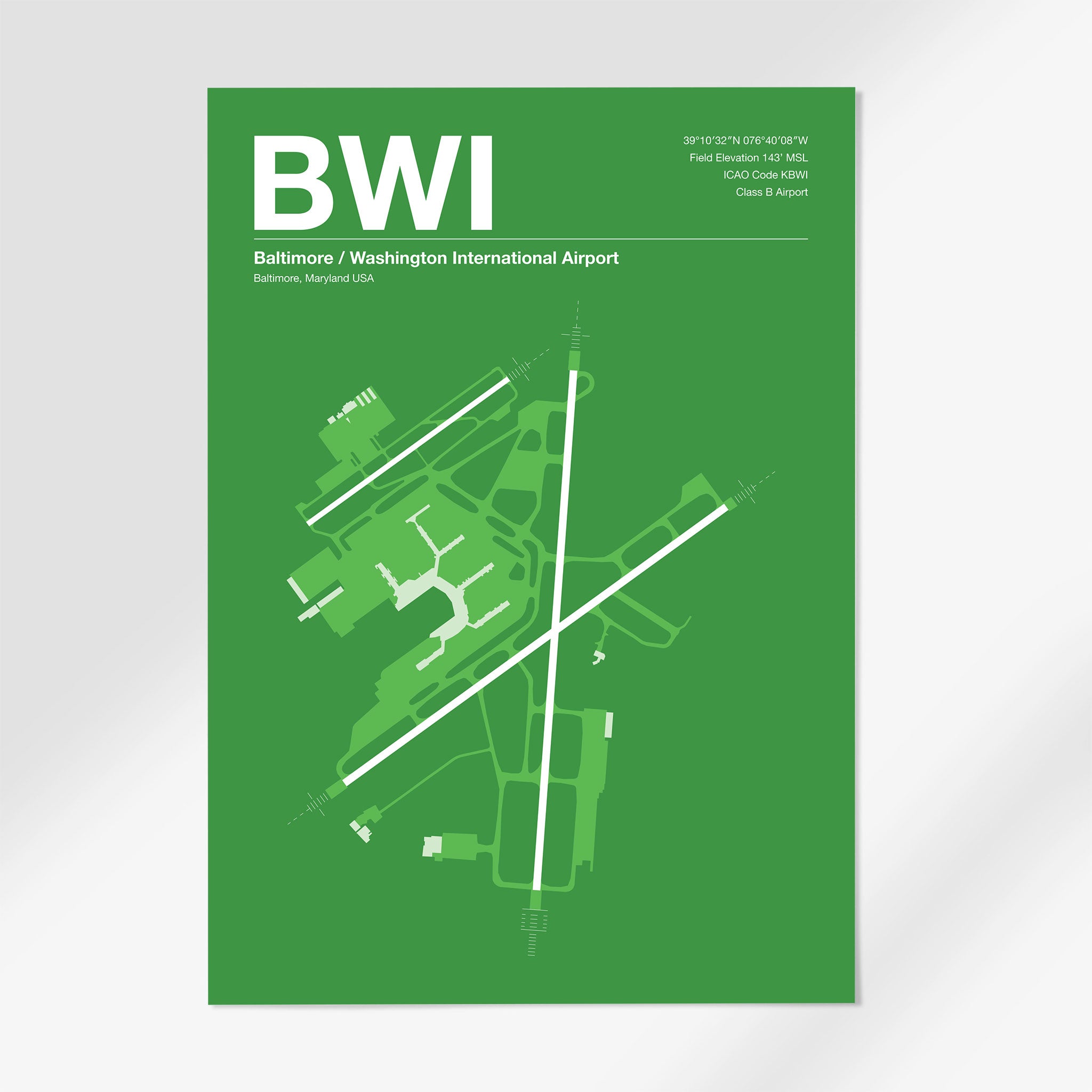 BWI | Baltimore - A3 - Overland Green - No Frame
