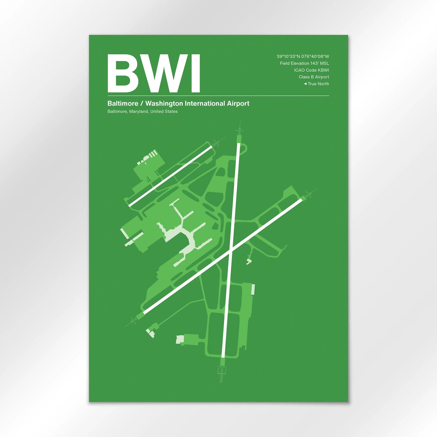 BWI | Baltimore - Overland Green - A1 - No Frame