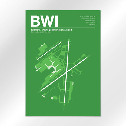 BWI | Baltimore - Overland Green - A1 - No Frame