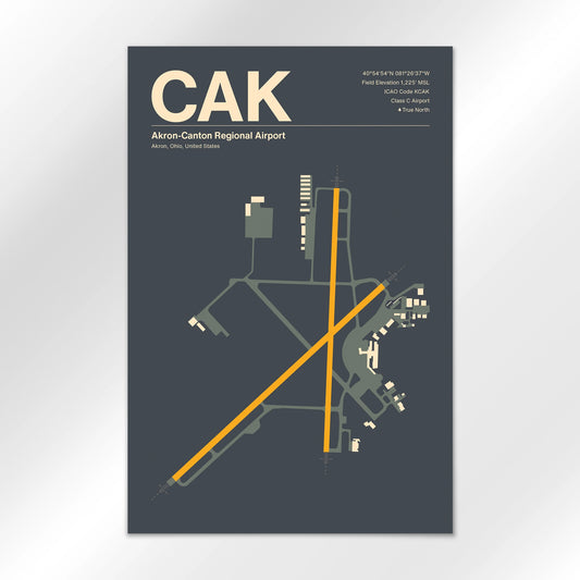 CAK | Akron - Mid - Century Slate - 12×18" - No Frame