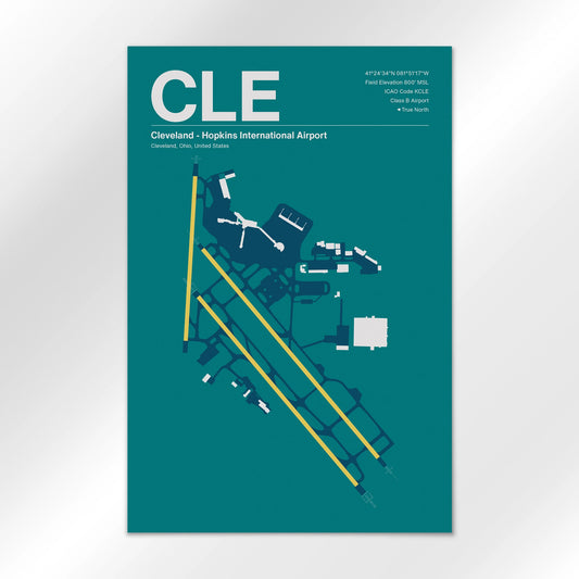 CLE | Cleveland - Mid - Century Moss - 12×18" - No Frame
