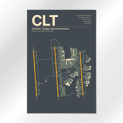 CLT | Charlotte - Mid - Century Slate - 12×18" - No Frame