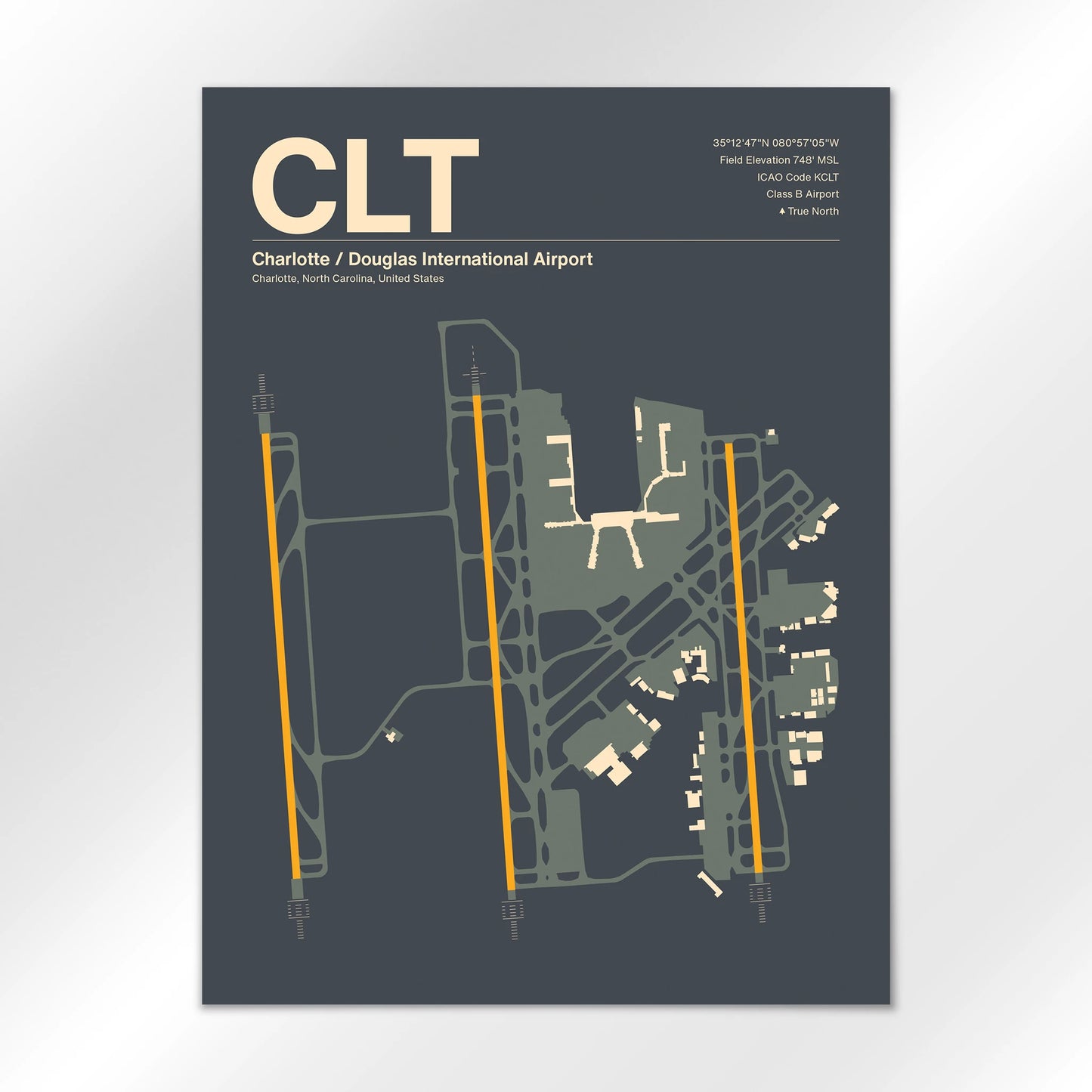 CLT | Charlotte - Mid - Century Slate - 18×24" - No Frame