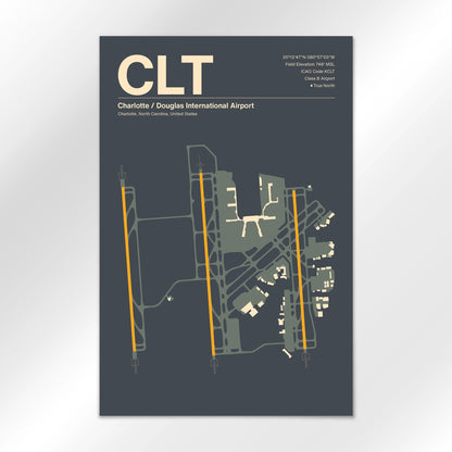 CLT | Charlotte - Mid - Century Slate - 24×36" - No Frame