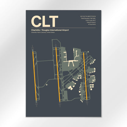 CLT | Charlotte - Mid - Century Slate - A3 - No Frame