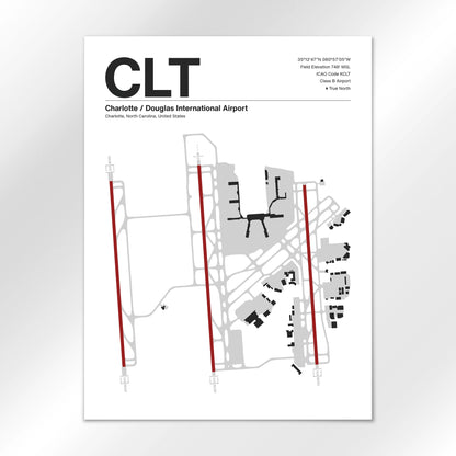 CLT | Charlotte - Mid - Century Modern - 18×24" - No Frame