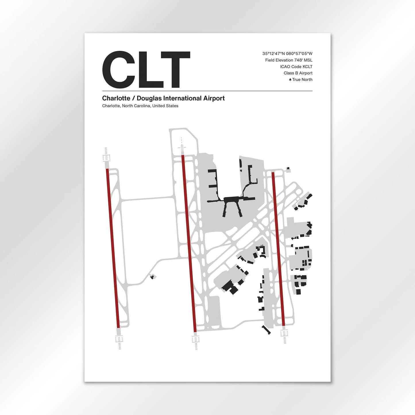 CLT | Charlotte - Mid - Century Modern - A1 - No Frame