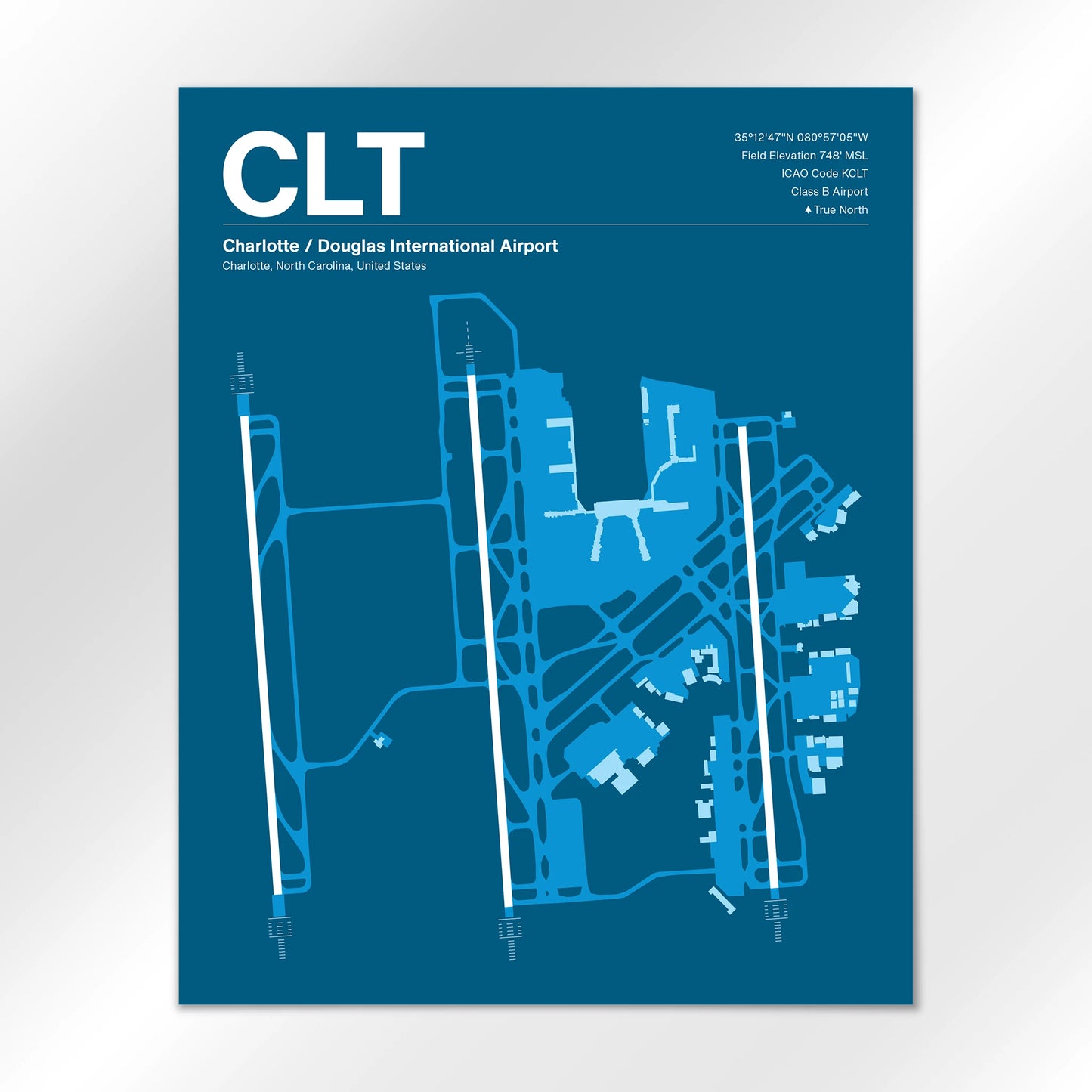 CLT | Charlotte - Skyline Blue - 16×20" - No Frame