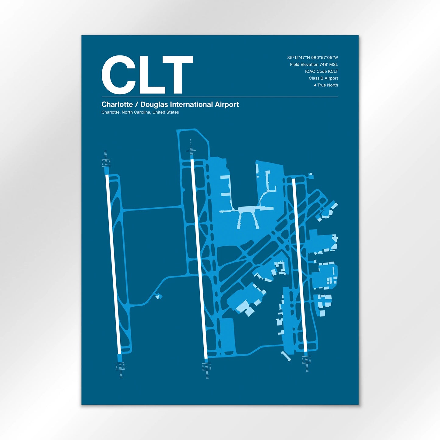 CLT | Charlotte - Skyline Blue - 18×24" - No Frame