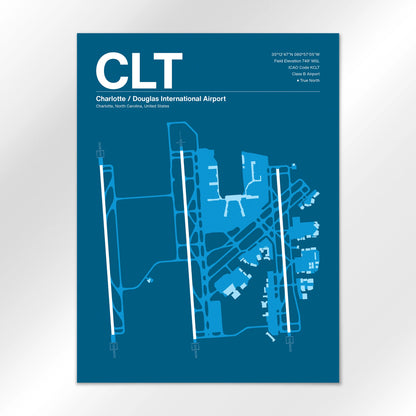 CLT | Charlotte - Skyline Blue - 18×24" - No Frame