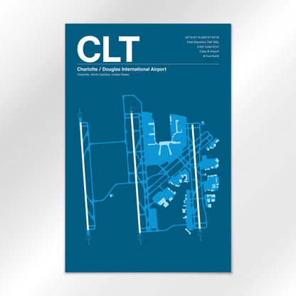 CLT | Charlotte - Skyline Blue - 24×36" - No Frame