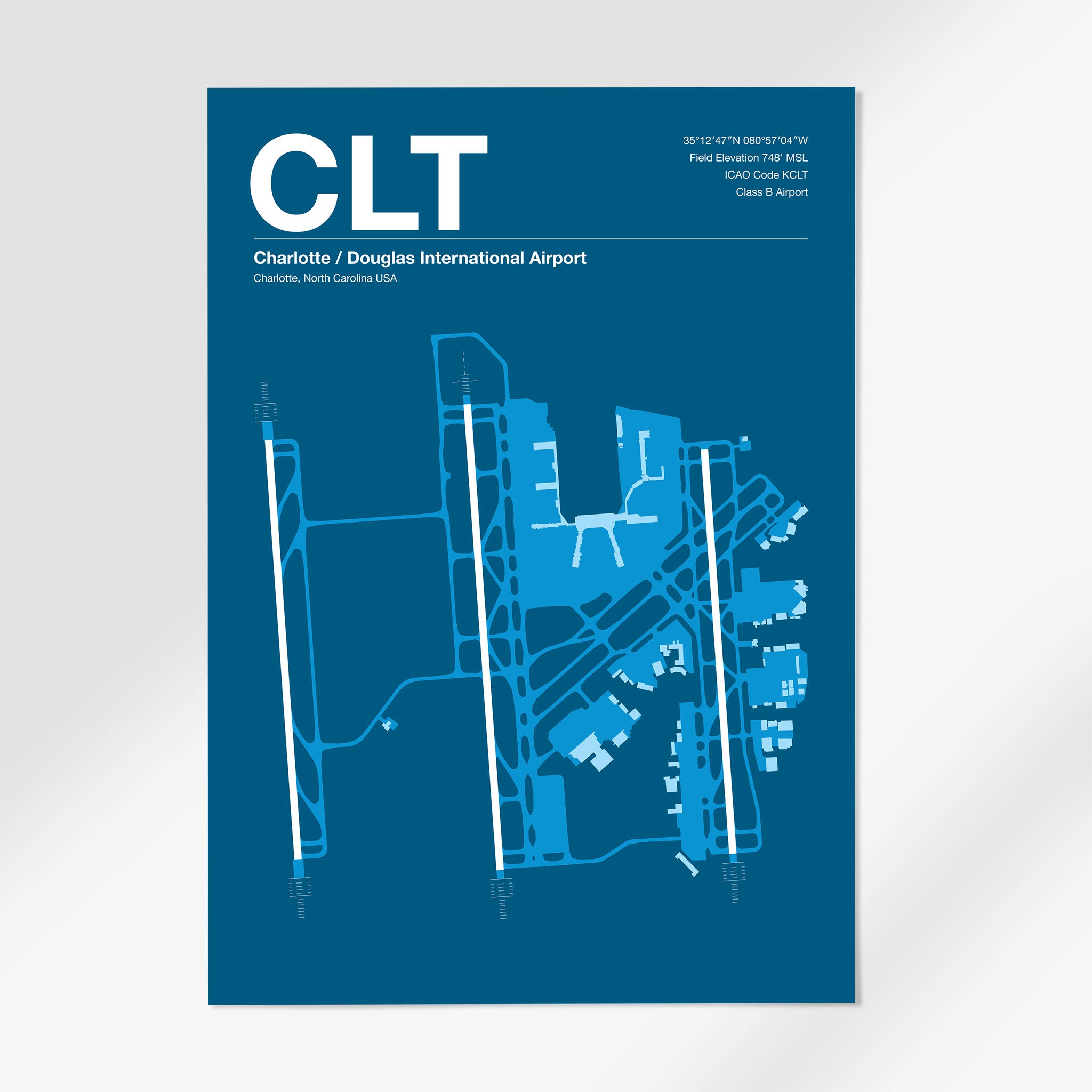 CLT | Charlotte - A3 - Skyline Blue - No Frame