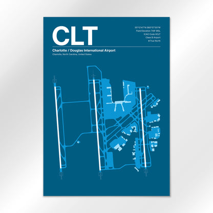 CLT | Charlotte - Skyline Blue - A3 - No Frame