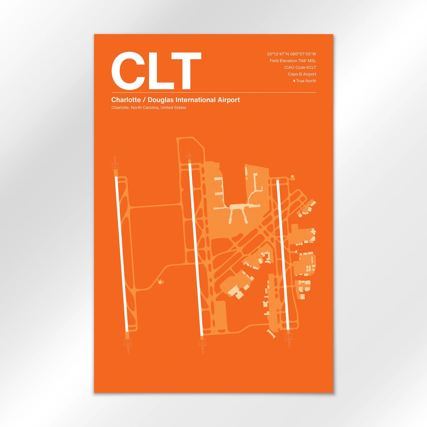 CLT | Charlotte - Sunset Orange - 24×36" - No Frame