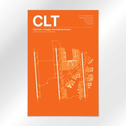 CLT | Charlotte - Sunset Orange - 24×36" - No Frame