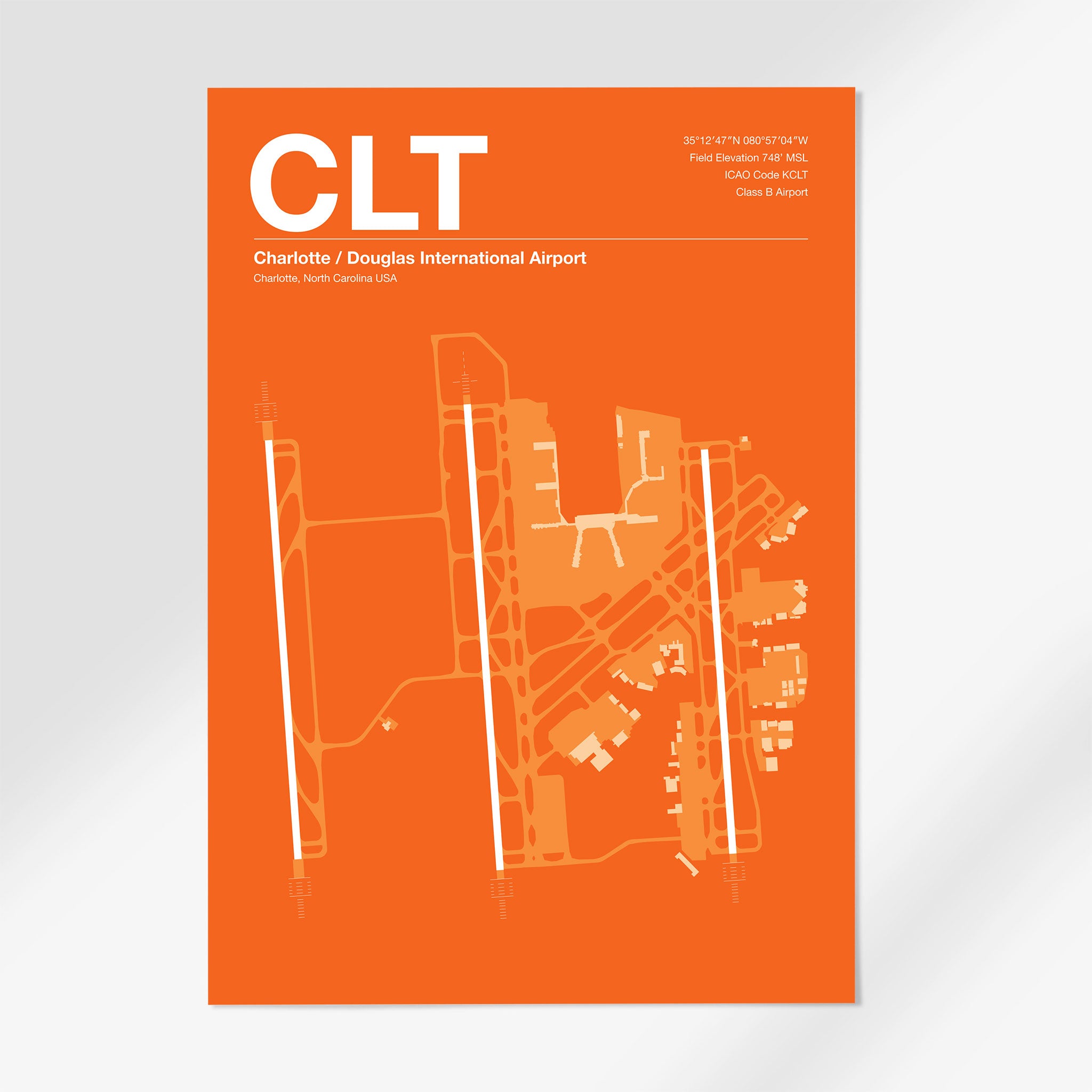 CLT | Charlotte - A3 - Sunset Orange - No Frame