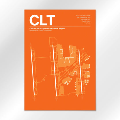 CLT | Charlotte - Sunset Orange - A3 - No Frame