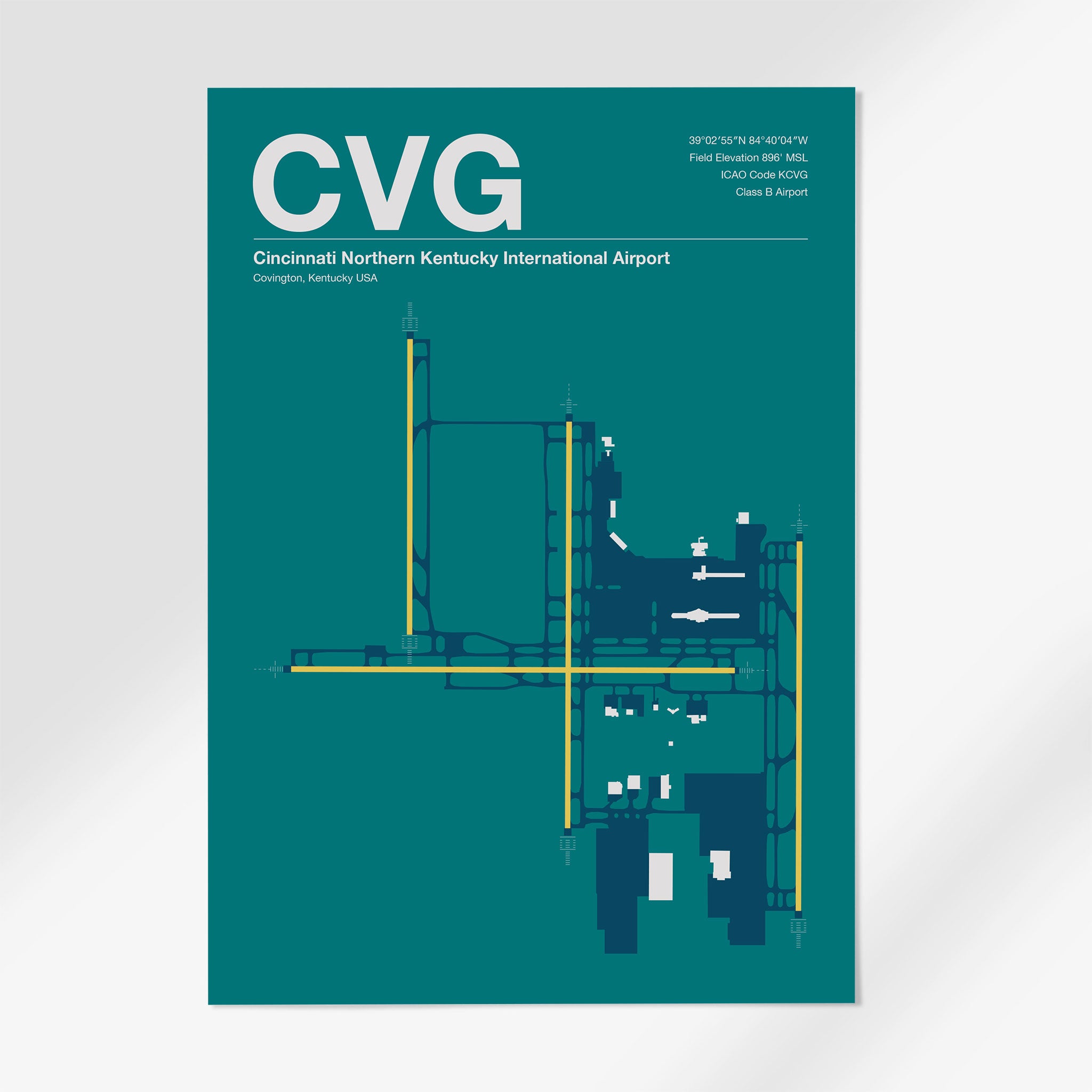 CVG | Cincinnati - 12×18" - Mid - Century Moss - No Frame