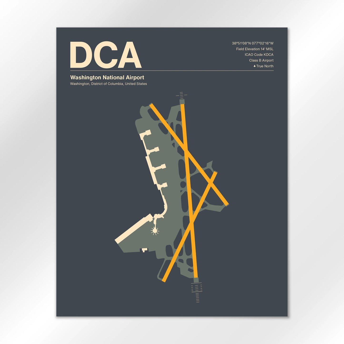 DCA | Washington - Mid - Century Slate - 16×20" - No Frame