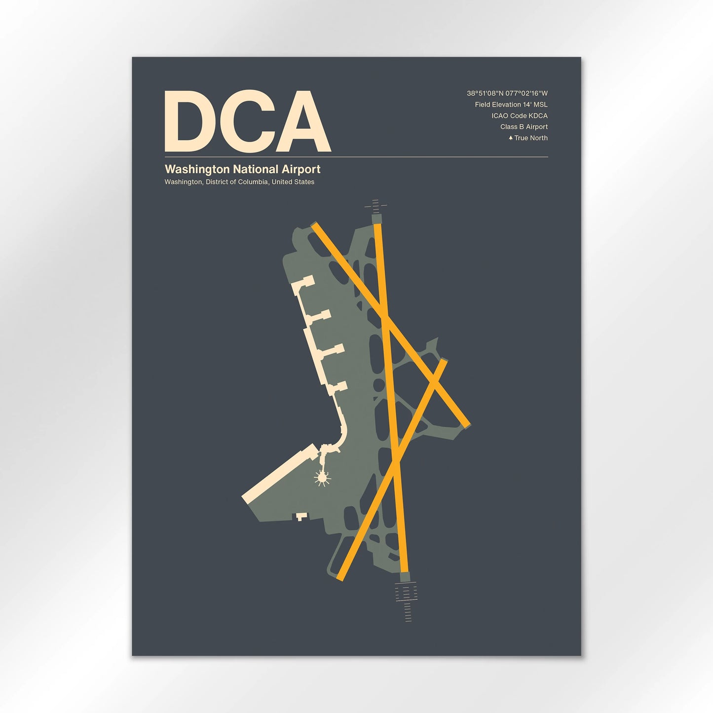 DCA | Washington - Mid - Century Slate - 18×24" - No Frame