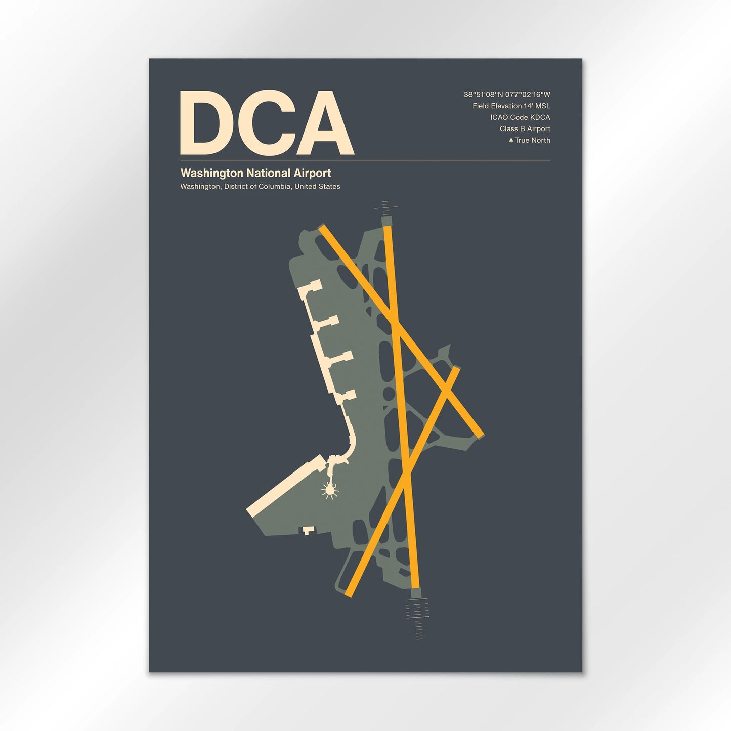 DCA | Washington - Mid - Century Slate - A2 - No Frame