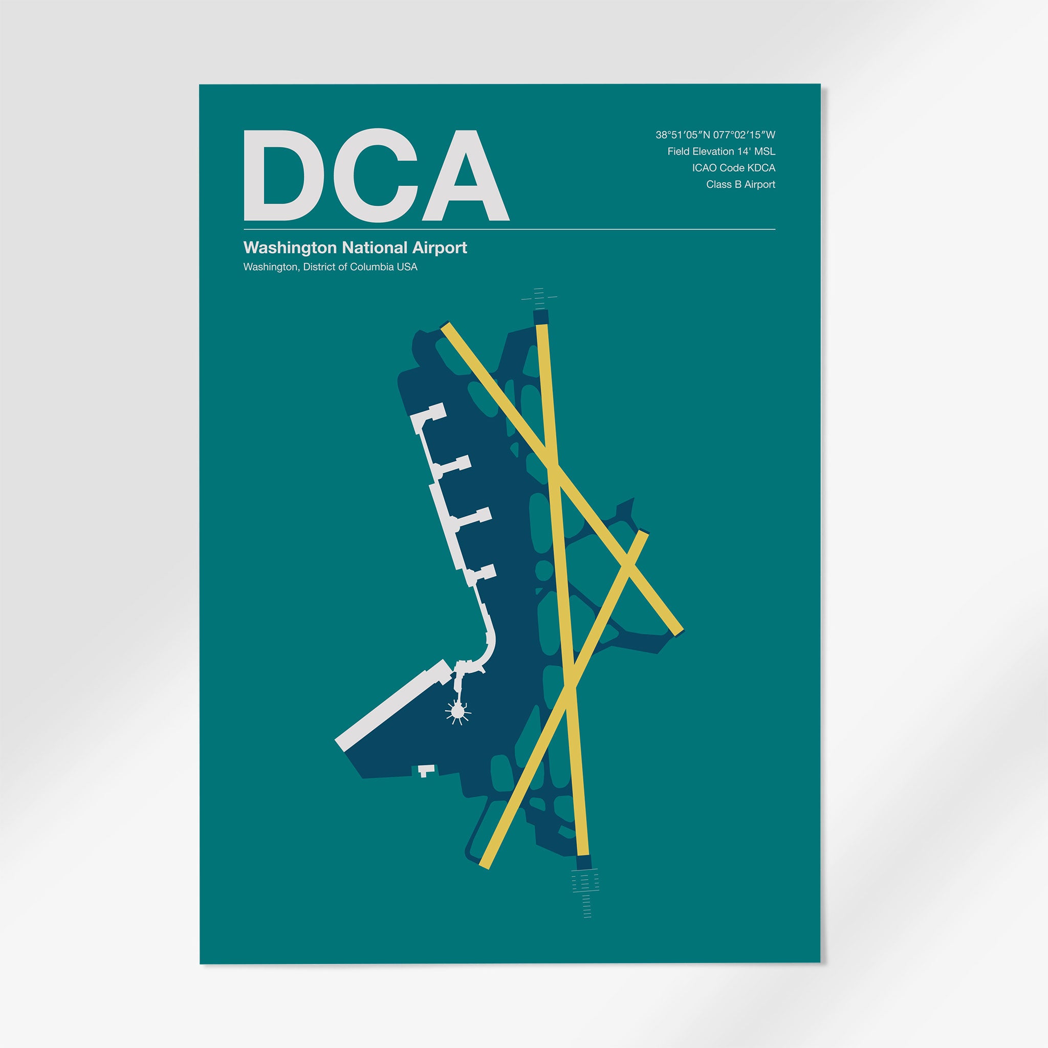 DCA | Washington, D.C. - A3 - Mid - Century Moss - No Frame