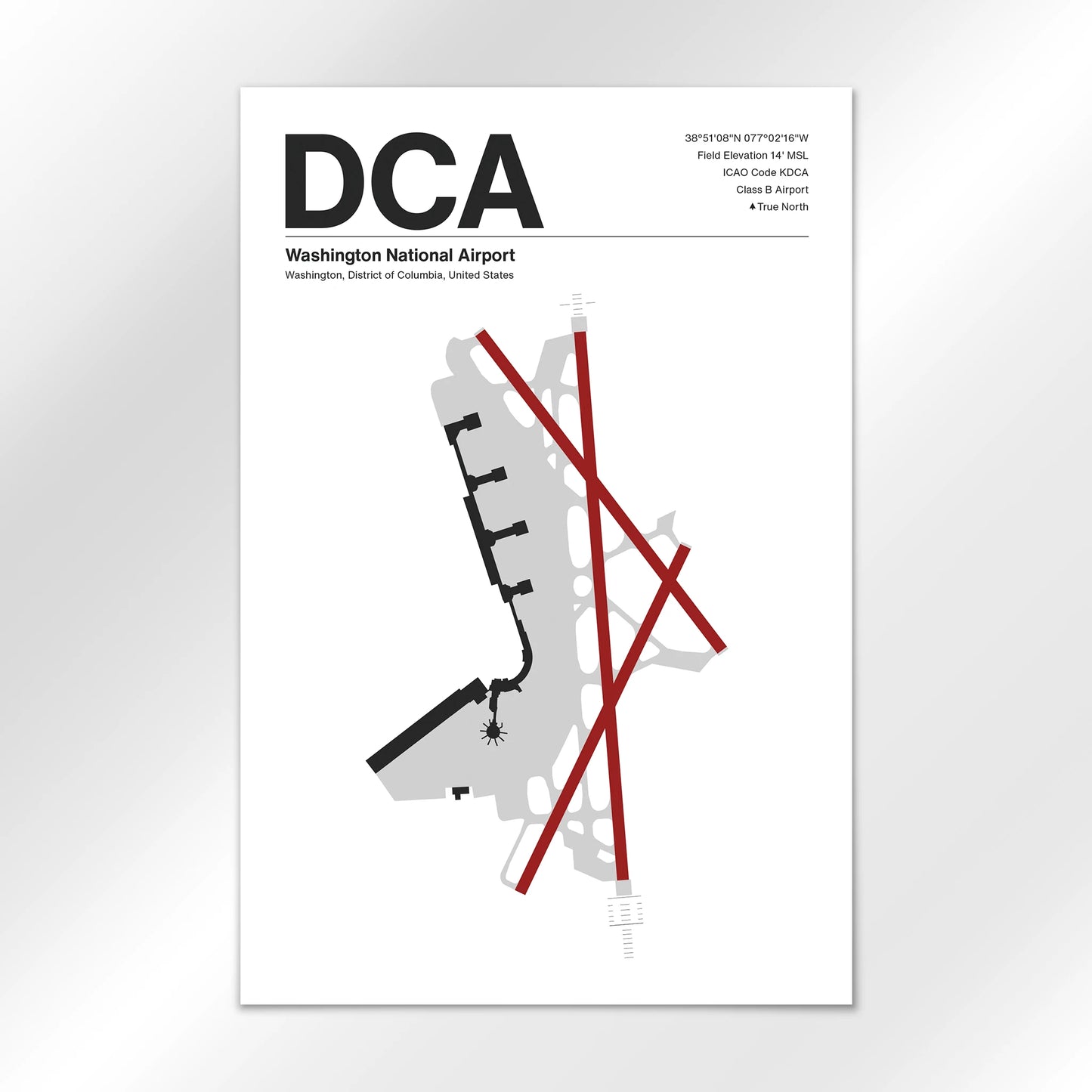 DCA | Washington - Mid - Century Modern - 12×18" - No Frame