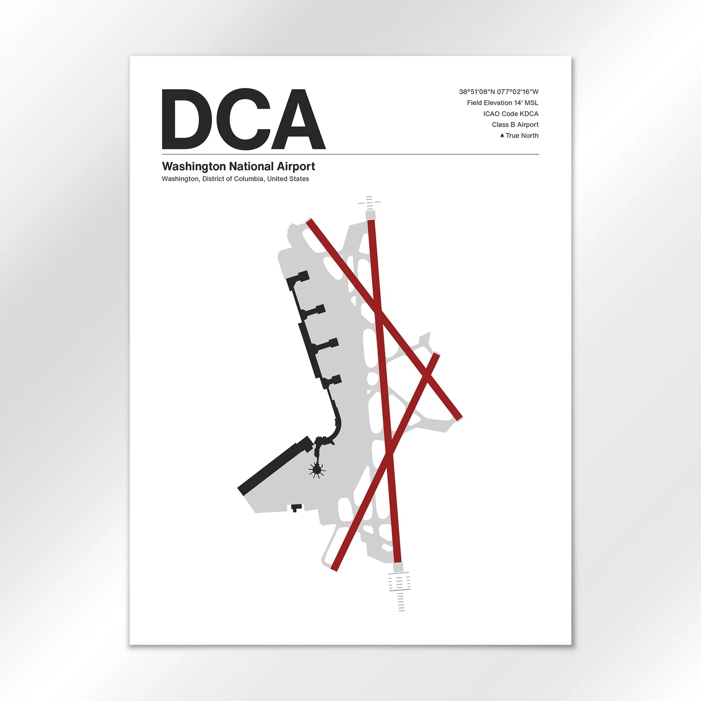 DCA | Washington - Mid - Century Modern - 18×24" - No Frame
