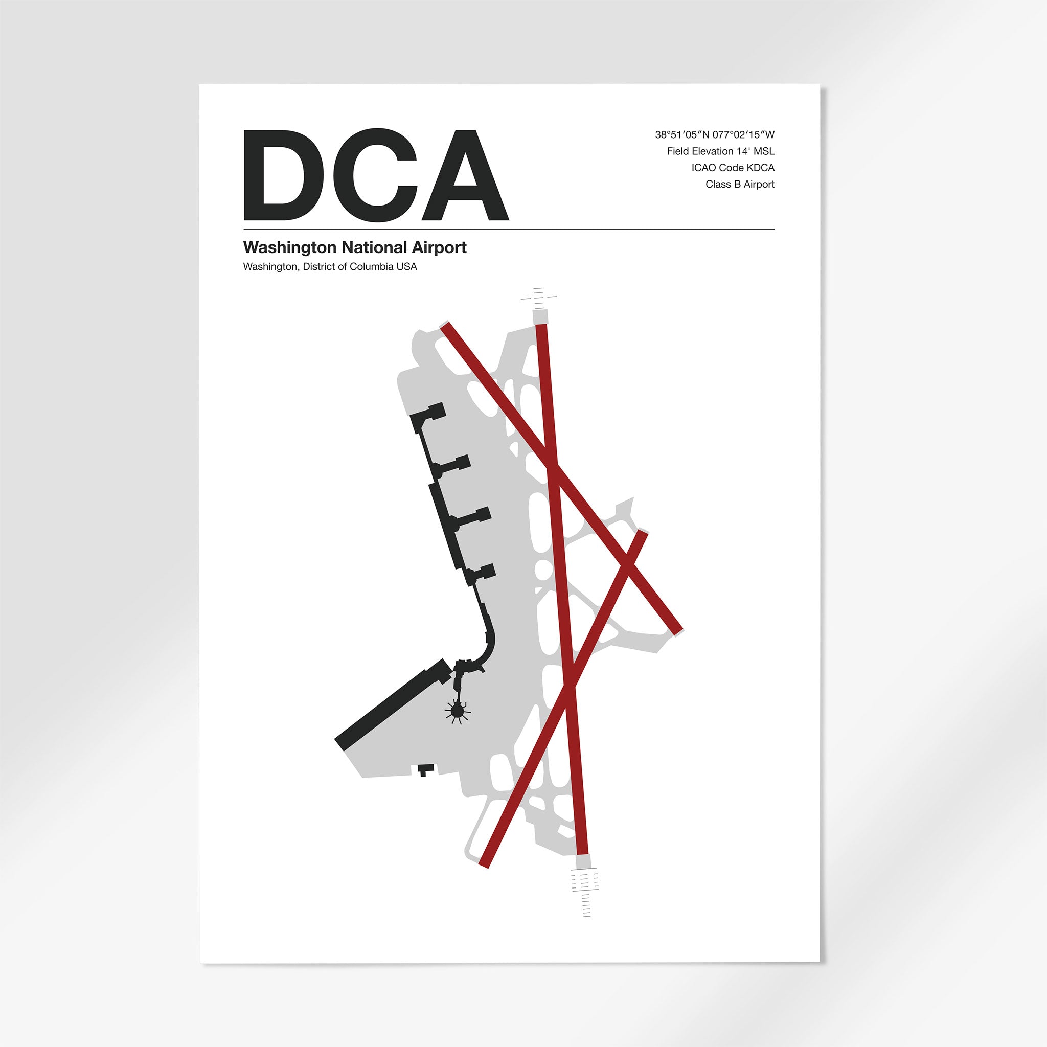 DCA | Washington, D.C. - A3 - Mid - Century Modern - No Frame