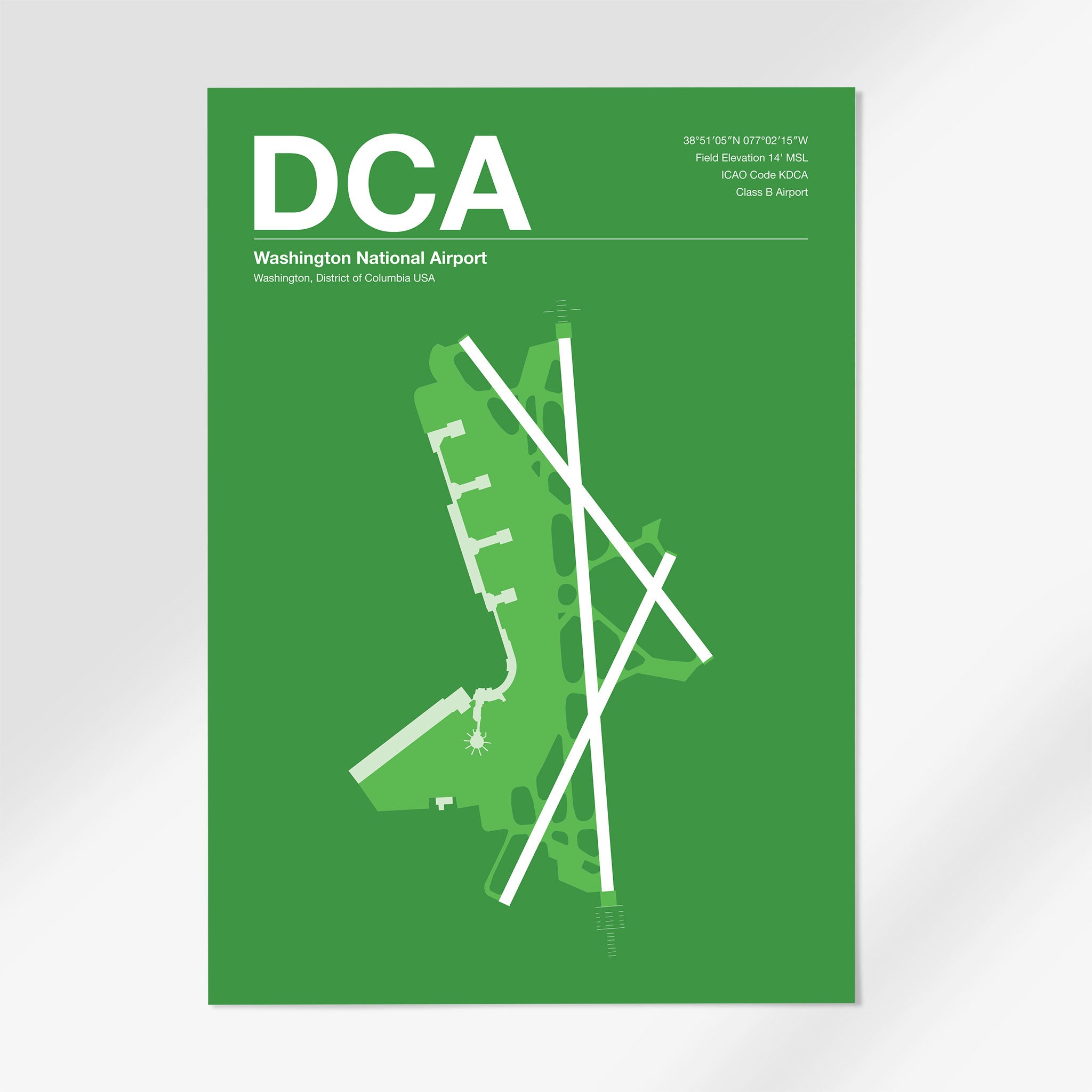 DCA | Washington, D.C. - A3 - Overland Green - No Frame