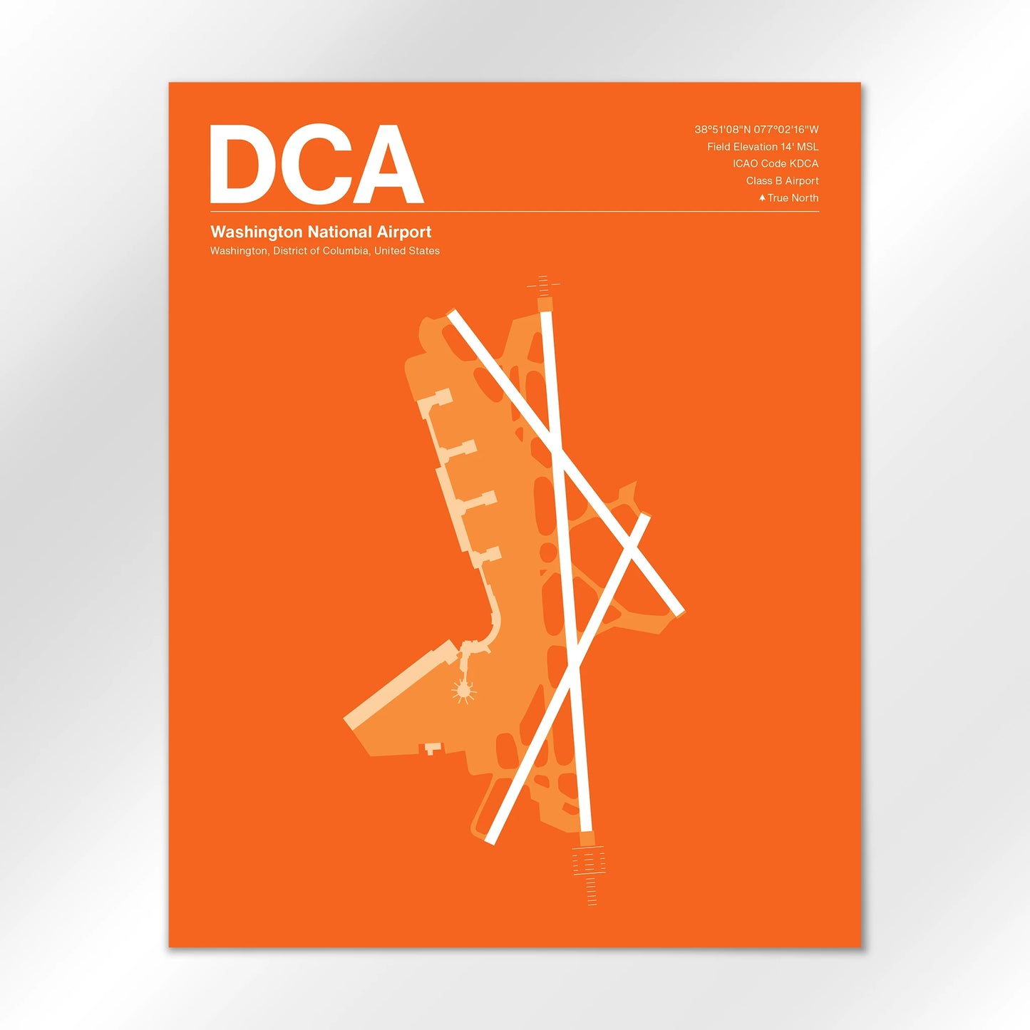 DCA | Washington - Sunset Orange - 16×20" - No Frame