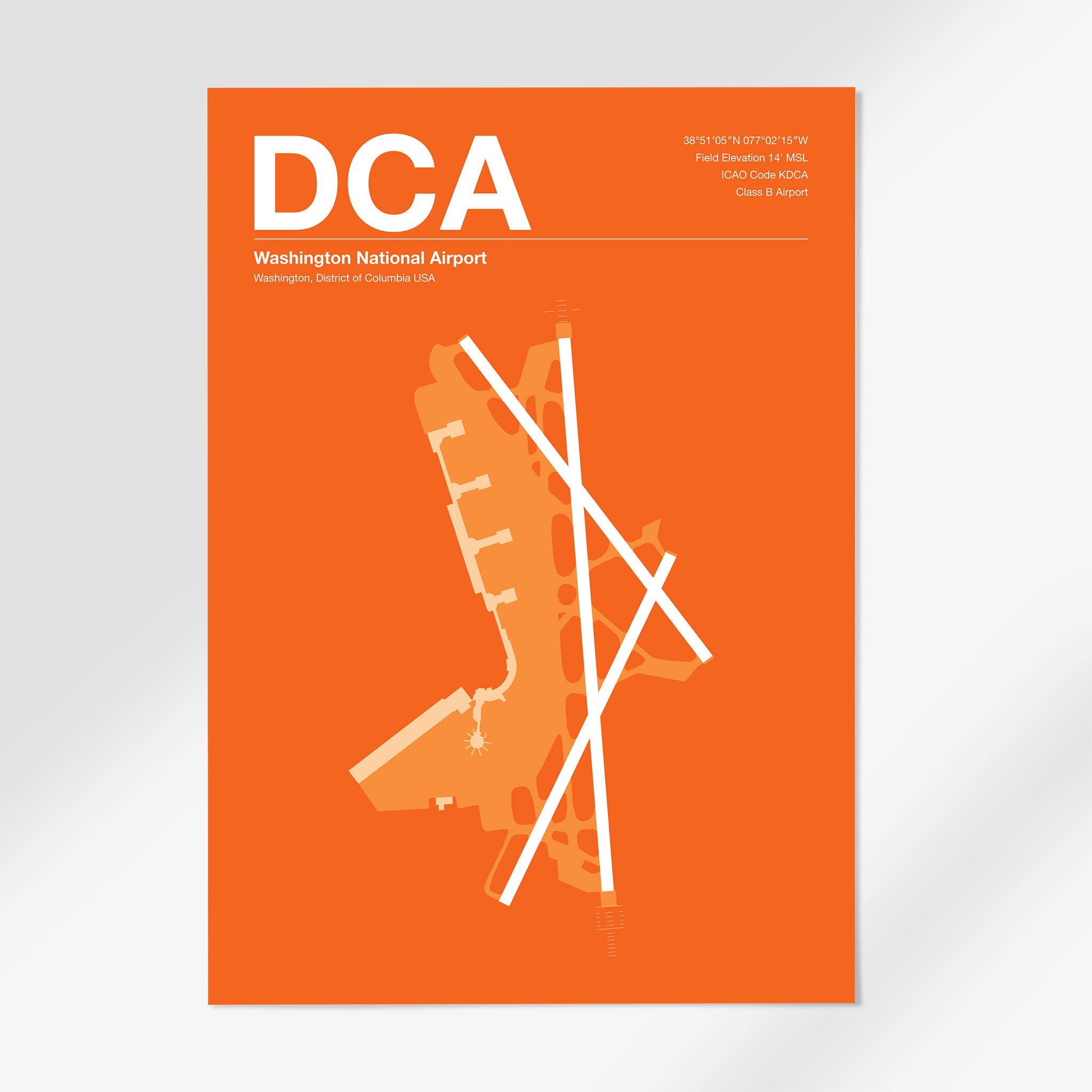 DCA | Washington, D.C. - A3 - Sunset Orange - No Frame