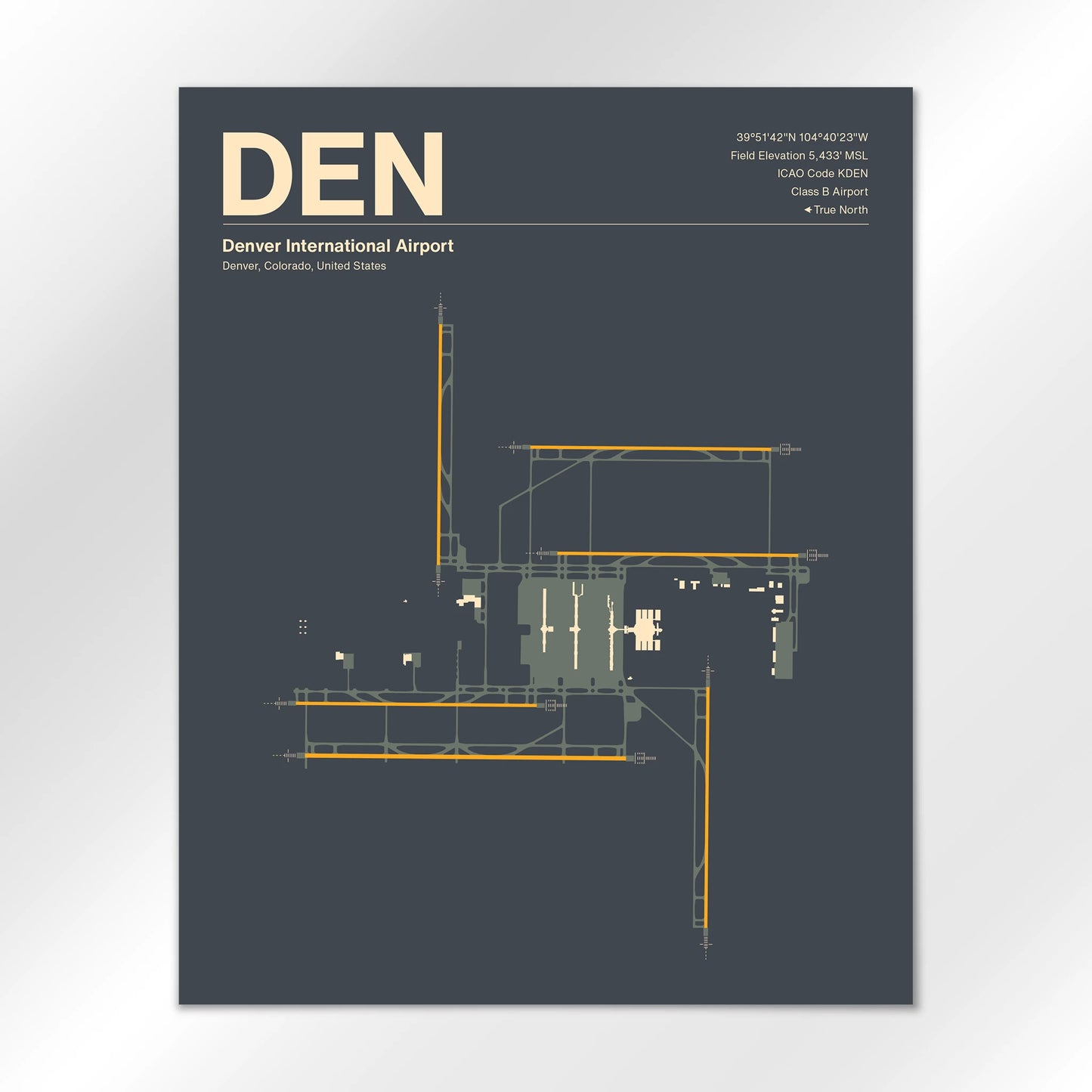 DEN | Denver - Mid - Century Slate - 16×20" - No Frame