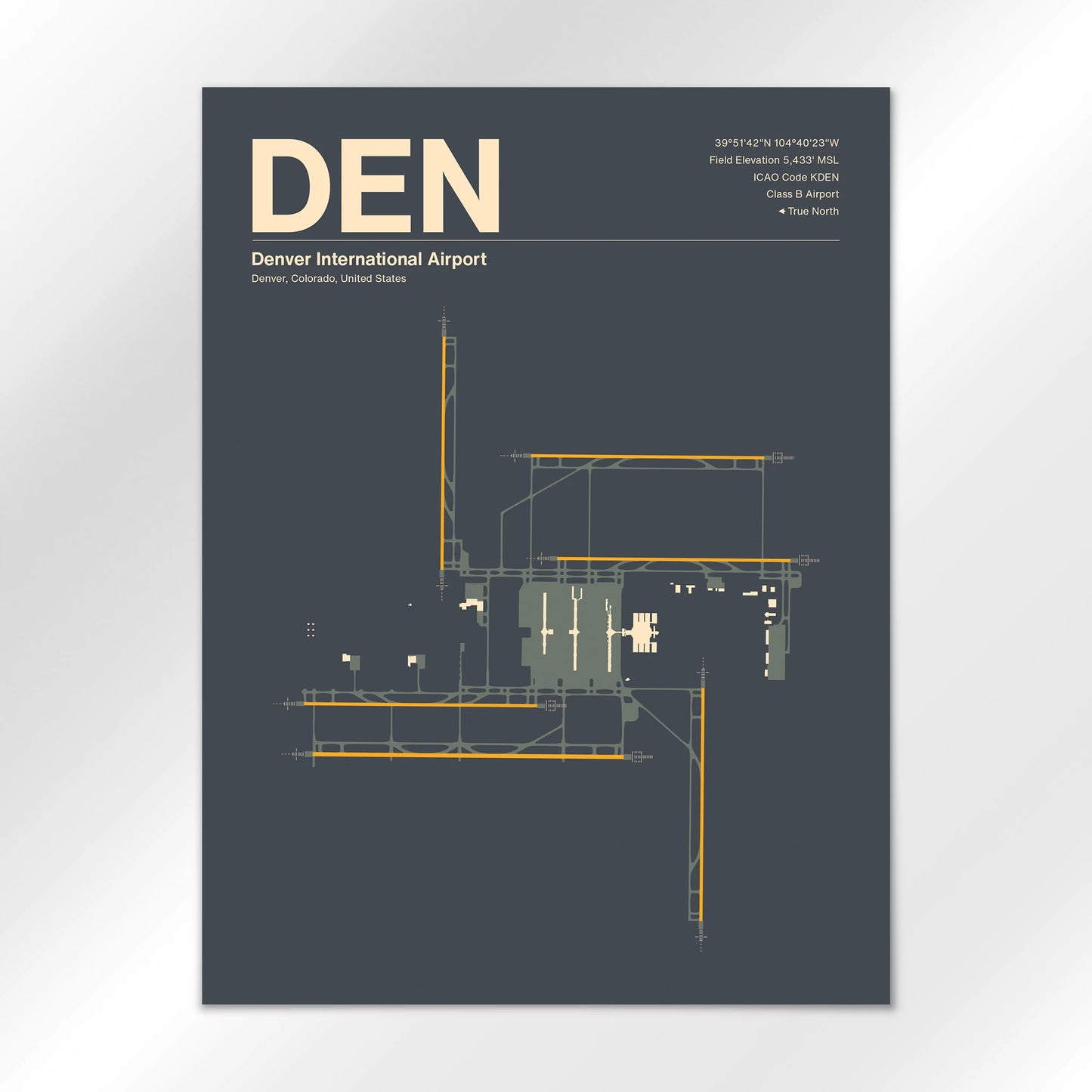 DEN | Denver - Mid - Century Slate - 18×24" - No Frame