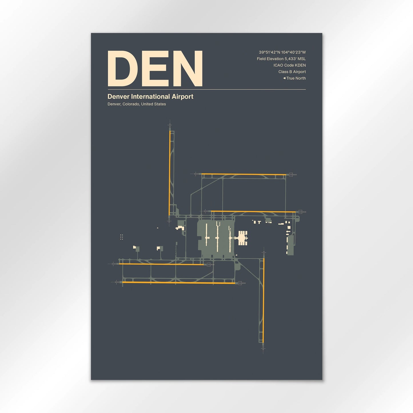 DEN | Denver - Mid - Century Slate - 24×36" - No Frame