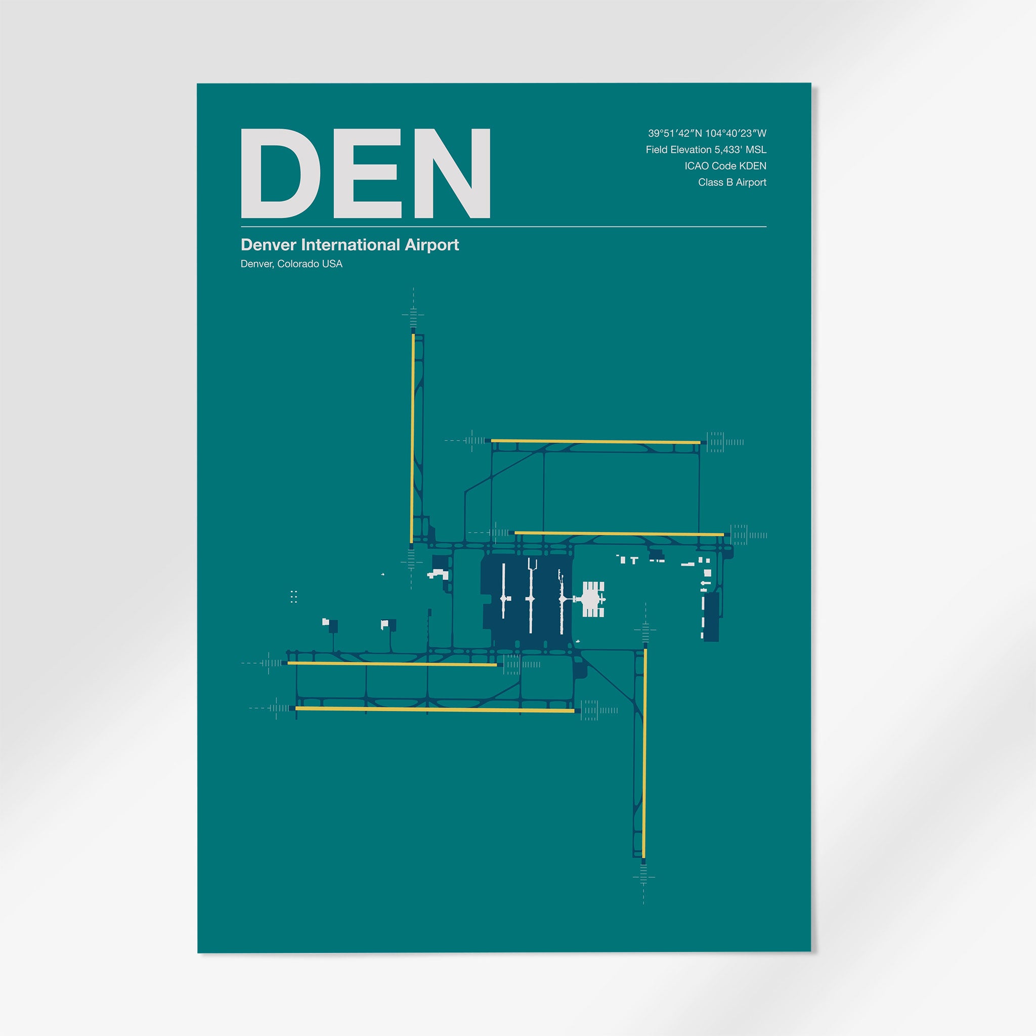 DEN | Denver - 12×18" - Mid - Century Moss - No Frame