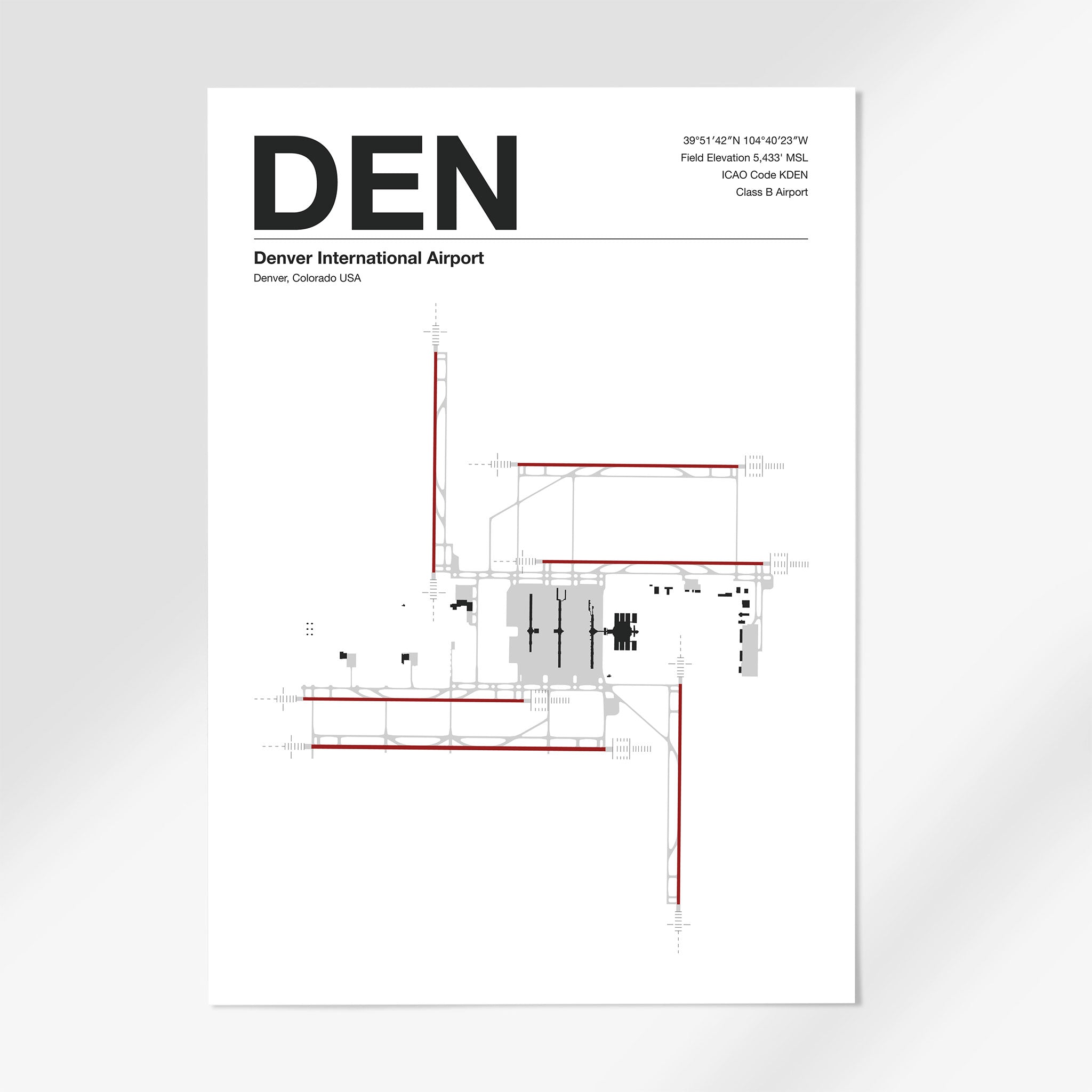 DEN | Denver - 12×18" - Mid - Century Modern - No Frame
