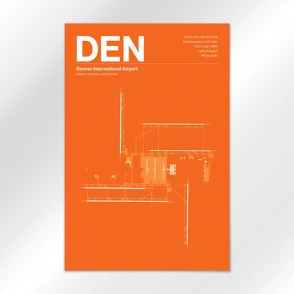 DEN | Denver - Sunset Orange - 24×36" - No Frame