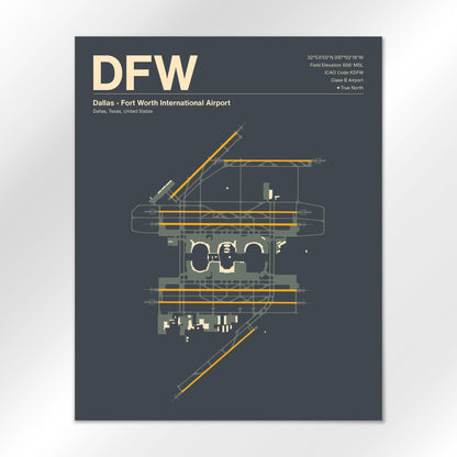 DFW | Dallas - Mid - Century Slate - 16×20" - No Frame