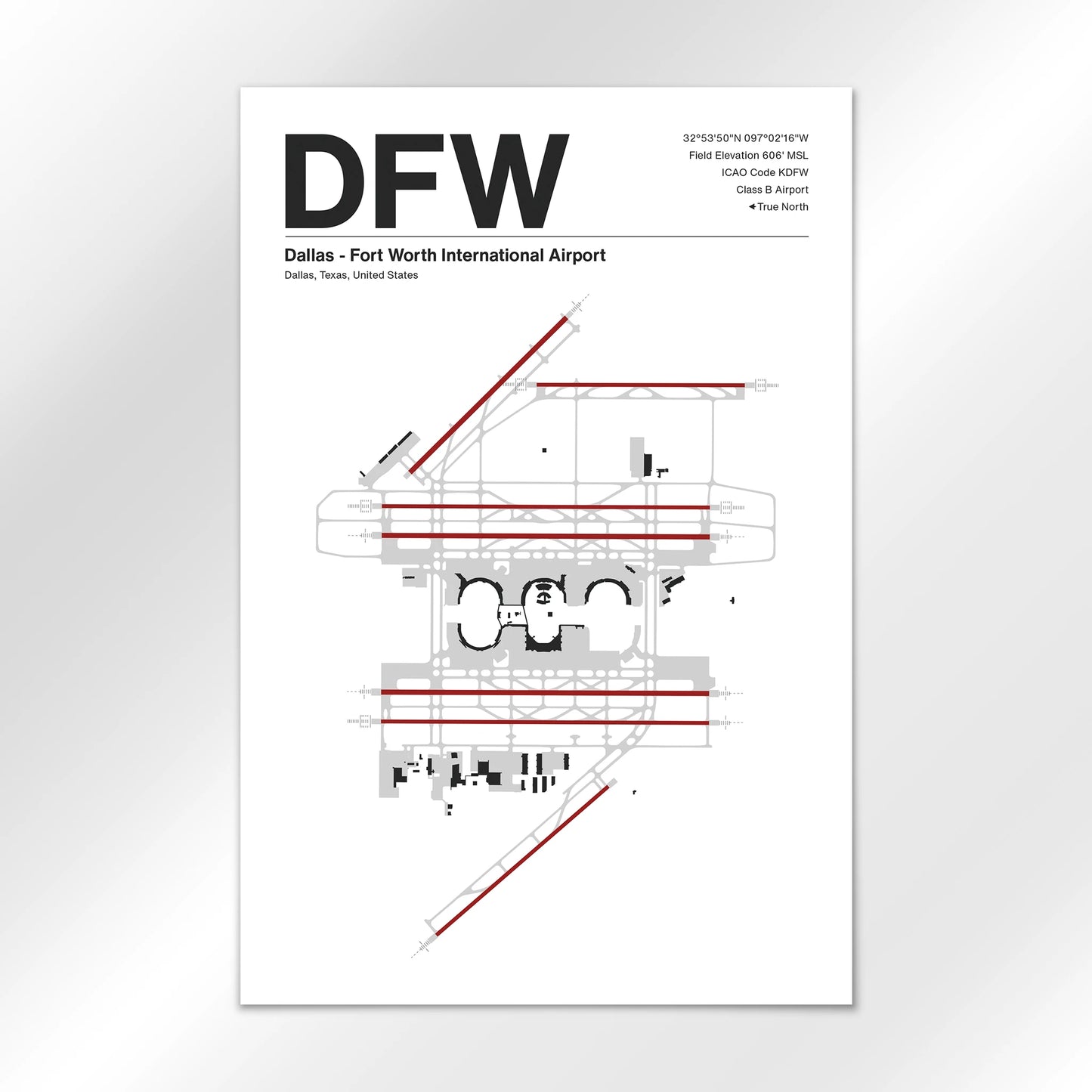 DFW | Dallas - Mid - Century Modern - 12×18" - No Frame